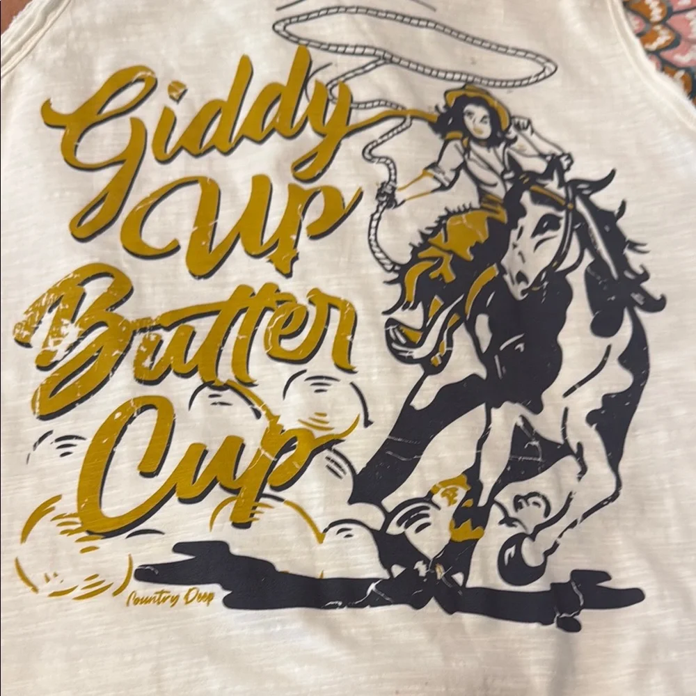 Cowgirl country White Graphic Tank Top - Picture 4 of 5